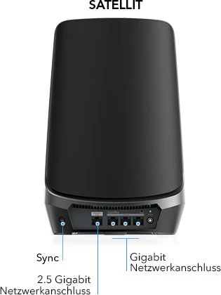 Netgear Orbi Wi-Fi 6E, 960 Serie RBKE963B, AXE11000, schwarz, Router und 2x Repeater Set, 3er-Bundle