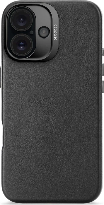 Decoded Leather Back Cover für Apple iPhone 16 schwarz