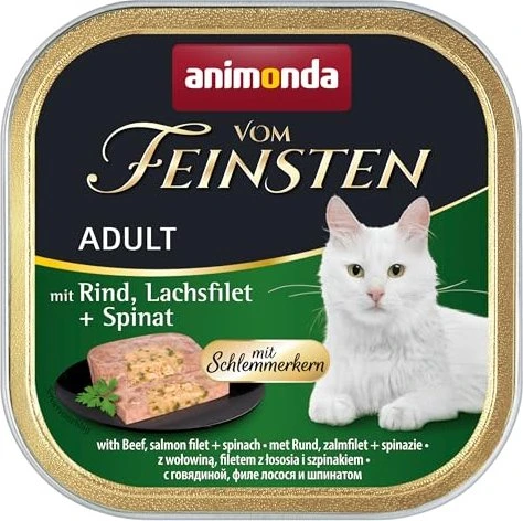 animonda Vom Feinsten Adult Schlemmerkern mit Rind, Lachsfilet und Spinat, 3.20kg (32x 100g)