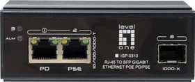 LevelOne IGP Industrial Railmount Gigabit Switch, 2x RJ-45, 1x SFP, 30W PoE+ PD (IGP-0310 / 55053307)