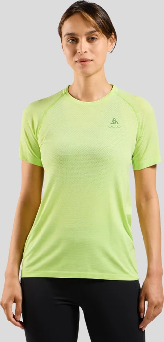 Odlo Essentials Seamless Funktionsshirt kurzarm shadow lime melange (Damen)