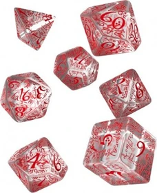 Q-Workshop Würfelset Elvish - translucent & red