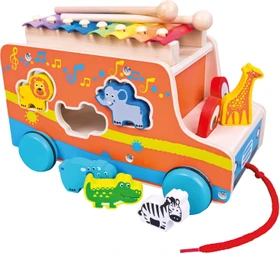 Bino Holz Steckauto mit Xylophon