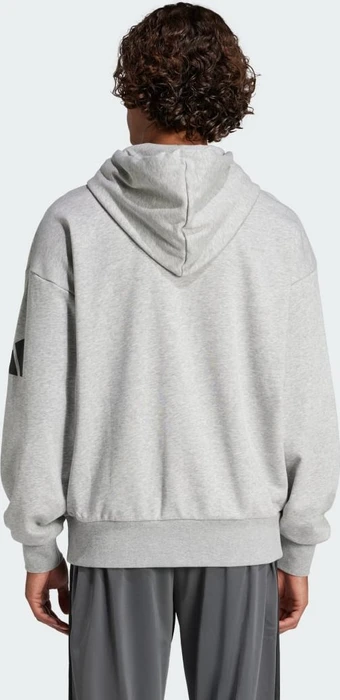 adidas Essentials Loose-Fit 3-Streifen Logo French Terry Hoodie medium grey heather/black (Herren)