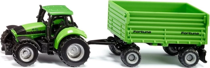 SIKU Super Deutz-Fahr mit Fortuna 2-Achs Anhänger