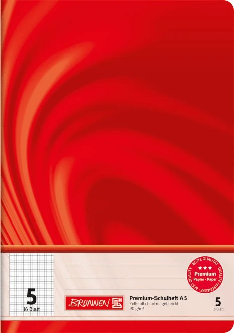 Brunnen Vivendi Schulheft, A5, Lineatur 5, rot, 16 Blatt
