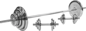 Gorilla Sports Hantelstangen Chrom Sternverschluss Set 100kg