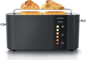 Arendo 307197 Level Touch Langschlitz-Toaster schwarz