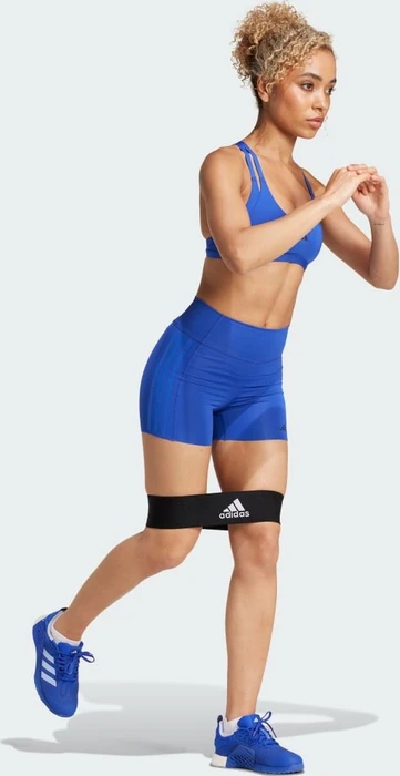 adidas Optime 4-Inch Raw-Cut-Hem Hose lang semi lucid blue (Damen)