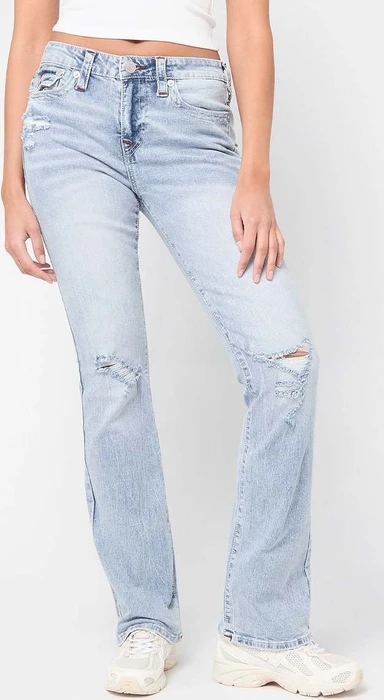 True Religion Becca Mid Rise Bootcut Flap Jeans mimosa destroy (Damen)