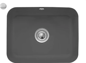 Villeroy & Boch Cisterna 60C Unterbau Becken mittig mit Ablauffernbedienung graphite