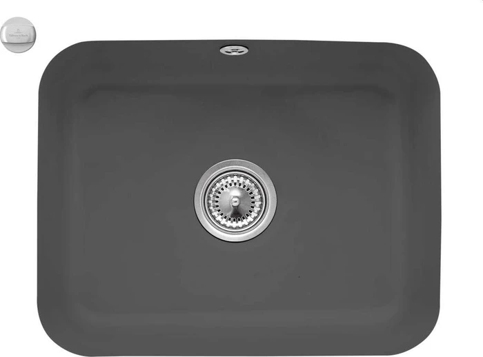 Villeroy & Boch Cisterna 60C Unterbau Becken mittig mit Ablauffernbedienung graphite