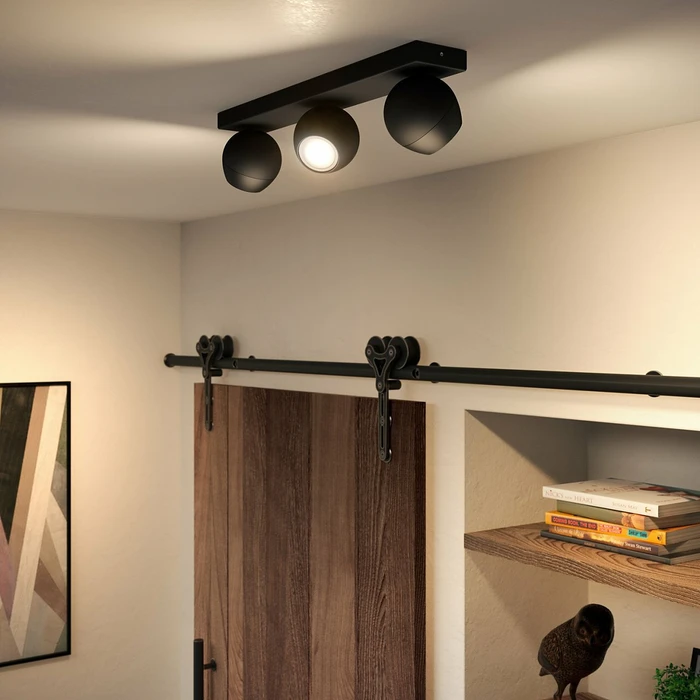 Philips Hue White Ambiance Buckram 3-flammig schwarz