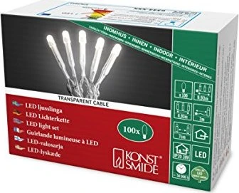 Konstsmide Micro Lichterkette transparent LED 100x warmweiß