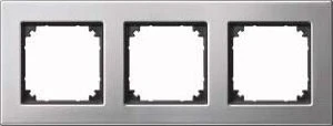 Merten System M M-Plan-Metallrahmen 3fach, platinsilber