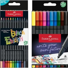 Faber-Castell Black Edition Buntstift sortiert, Kartonetui, 12er-Set