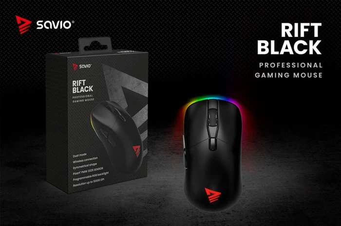 Savio Rift Black Gaming Mouse schwarz, USB
