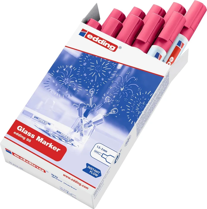 edding 95 Glasmarker pink, 10er-Pack
