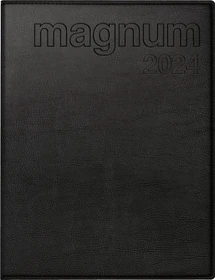 Brunnen Magnum Wochenkalender 2024, 183x240mm, Kunstleder-Cover, schwarz, 72 Blatt