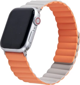 ISY Ersatzband Silikon ISB-2003 für Apple Watch 38mm/40mm/41mm hellgrau/hellorange