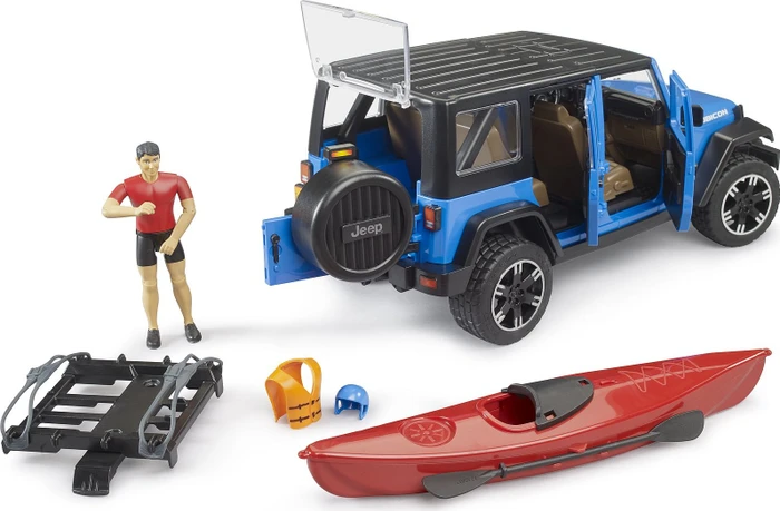 Bruder Jeep Wrangler Rubicon Unlimited mit Kajak und Figur