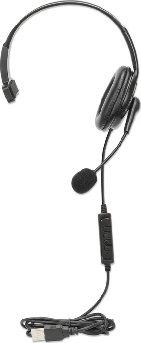 Manhattan Mono USB-Headset mit reversiblem Mikrofon