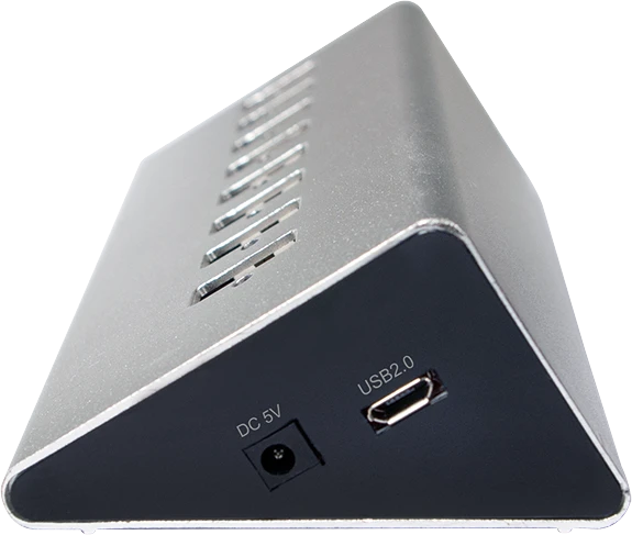 LogiLink Aluminium USB-Hub, 8x USB-A 2.0, USB 2.0 Micro-B [Buchse]