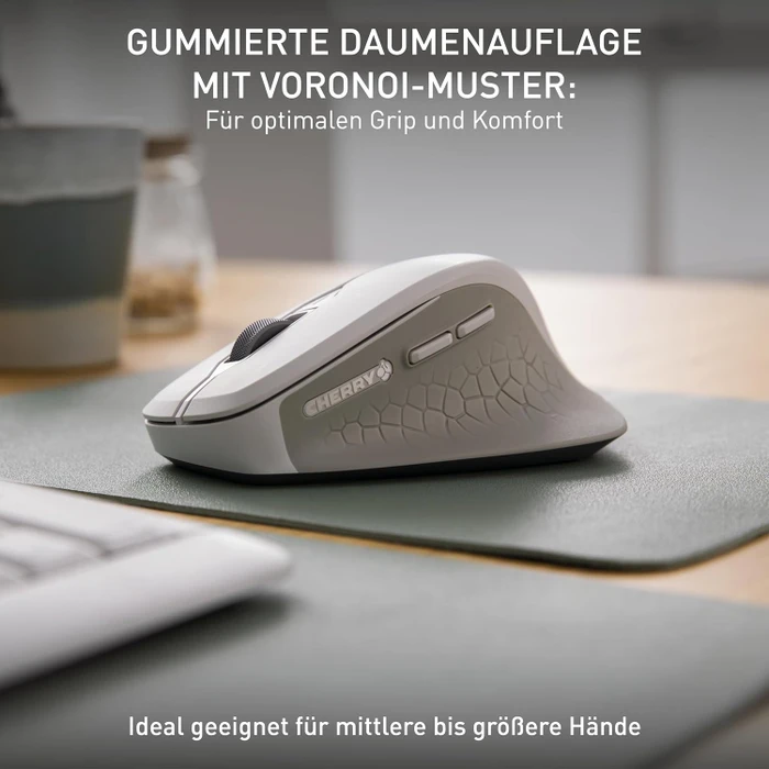 Cherry MSW Stream Mouse Comfort Wireless, weiß, USB