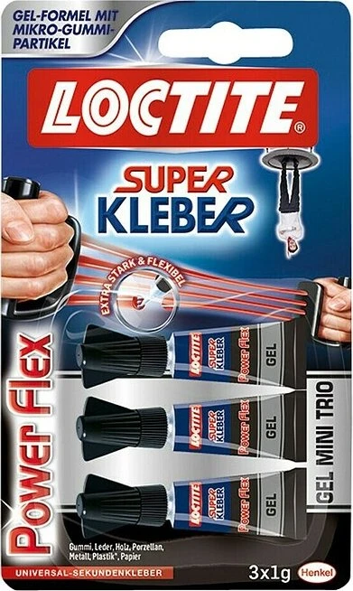 Loctite Mini Trio Power Gel Sekundenkleber, 3g