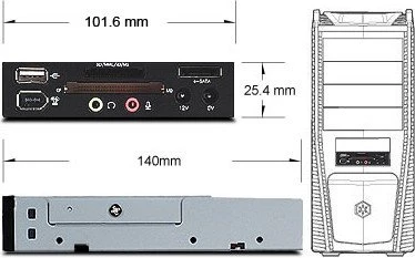 SilverStone FP35 Multi-Slot-Cardreader, USB 2.0 9-Pin Stecksockel [Stecker]