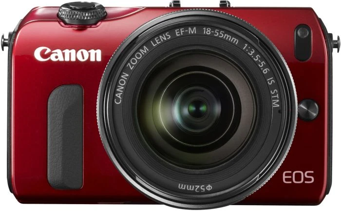 Canon EOS M rot mit Objektiv EF-M 18-55mm 3.5-5.6 IS STM
