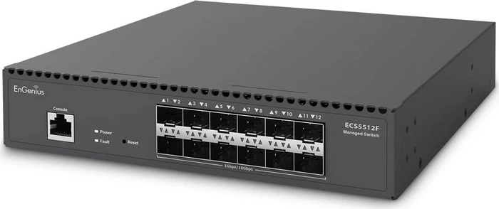 EnGenius Cloud Switch Series ECS Rackmount 10G Managed Switch, 12x SFP+