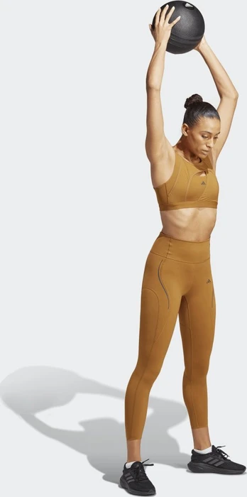 adidas Tailored HIIT Luxe Training Hose lang bronze strata (Damen)