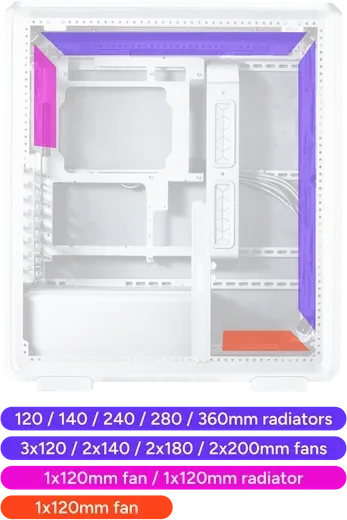 Cooler Master MasterFrame 500 Mesh, silber, Glasfenster