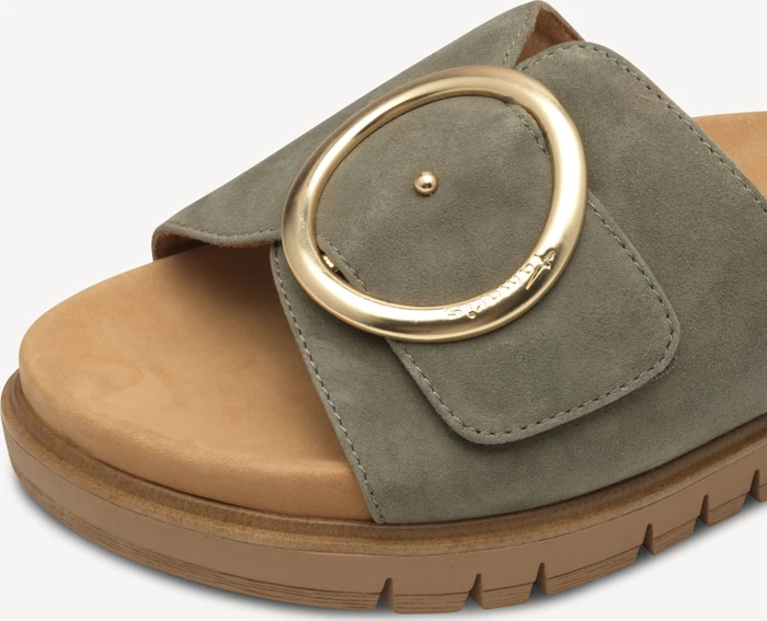 Tamaris Lederpantolette grün (Damen)