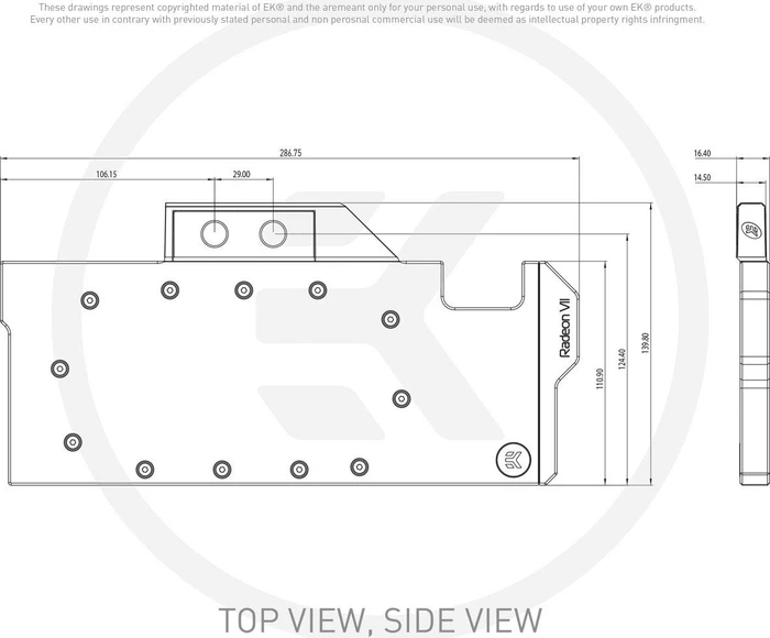 EK Water Blocks Quantum Line EK-Quantum Vector Radeon VII Backplate Nickel