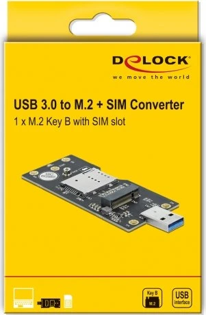 DeLOCK WWAN-Adapter, M.2, SIM, USB-A 3.0 [Stecker]