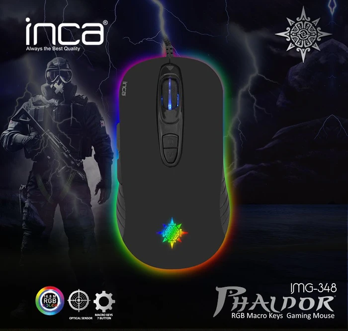 Inca IMG-348 Phaldor RGB Gaming Mouse, USB
