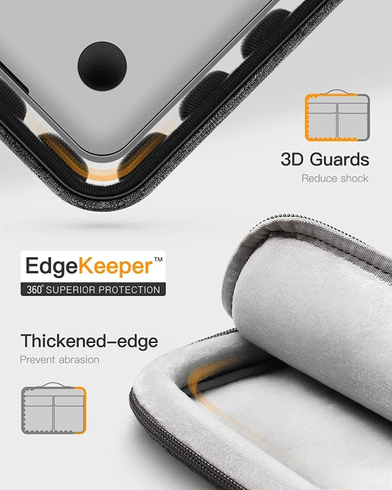 Inateck 13" EdgeKeeper 360° schützende Laptop Schultertasche, schwarzgrau