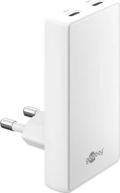 Wentronic Goobay USB-C PD GaN Dual-Schnellladegerät 90° Flat 45W weiß