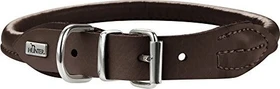 Hunter Round & Soft Elk Hundehalsband, Leder, weich, rund, fellschonend, 40 S, dunkelbraun