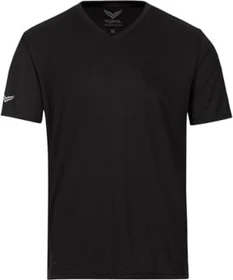 trigema V-Shirt Coolmax Funktionsshirt kurzarm schwarz