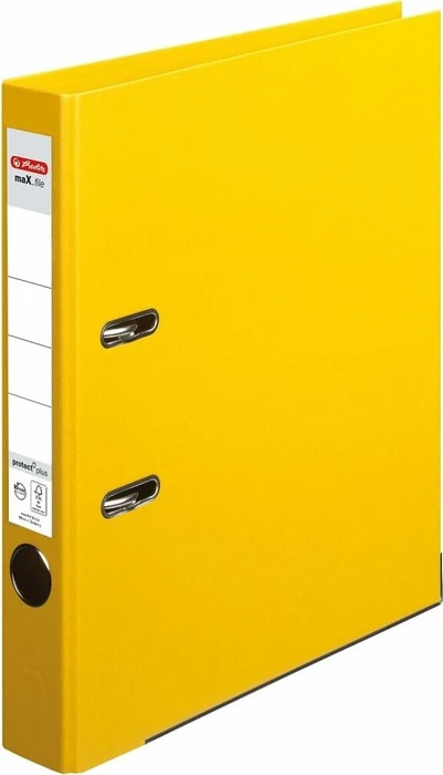 Herlitz maX.file protect plus Ordner 2-Ring, 50mm, A4, gelb