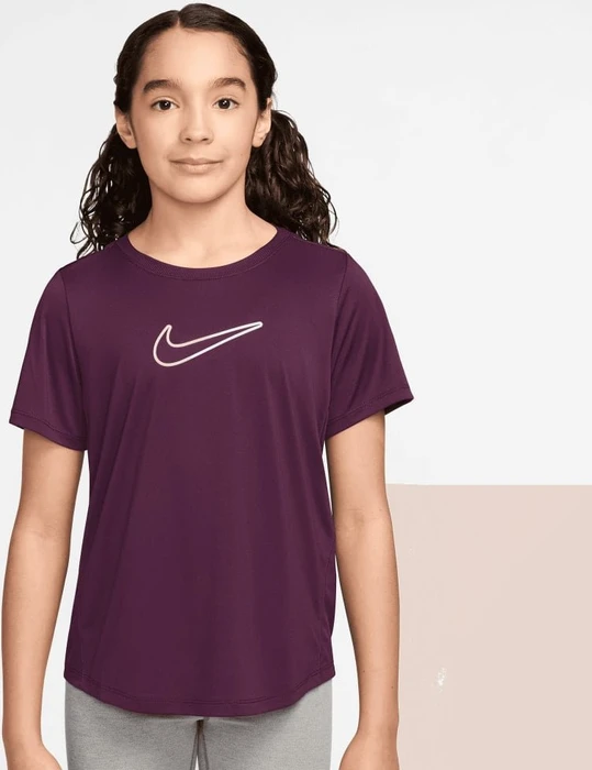 Nike One Fitted Dri-FIT Funktionsshirt kurzarm bordeaux/white (Junior)