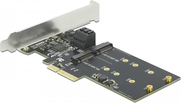 DeLOCK 3x SATA, 2x M.2 SATA, PCIe 3.0 x4
