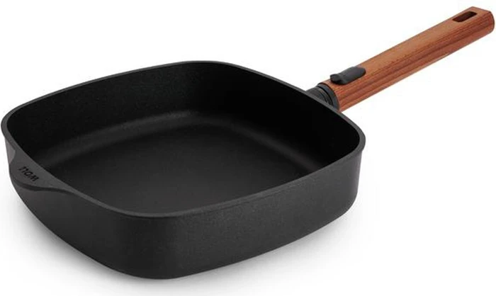 Woll Eco Logic QXR Guss-Viereckpfanne Induktion mit abnehmbarem Holzgriff 24x24cm