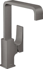 Hansgrohe Metropol Einhebel-Waschtischmischer 230 mit Hebelgriff und Push-Open Ablaufgarnitur polished black chrome
