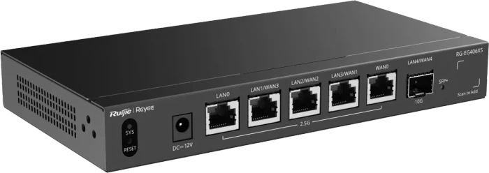 Ruijie Reyee EG400 RG-EG406XS Desktop 2.5G Smart Router, 5x RJ-45, 1x SFP+