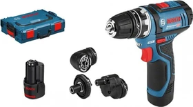 Bosch Professional GSR 12V-15 FC FlexiClick Akku-Bohrschrauber inkl. L-Boxx + 2 Akkus 2.0Ah + Zubehör