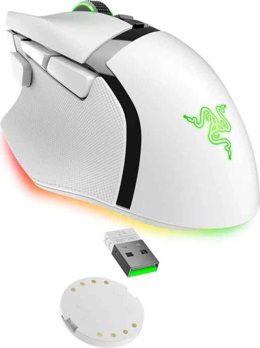 Razer Basilisk V3 Pro Mercury White, USB/Bluetooth